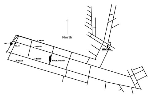 Outline plan of mine roads